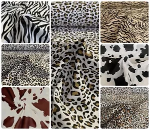 Premium Quality Animal Print Polycotton Fabric Tiger, Zebra, Leopard, Cheeta Cow - Picture 1 of 7