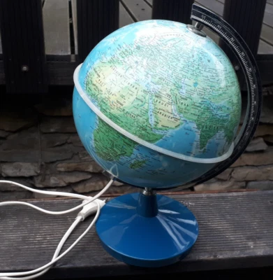30cm Licht globus weltkugel 220V beleuchtet - 70er jahre - Bild 1 von 4