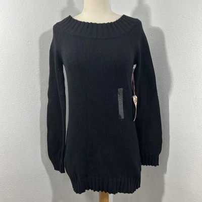 Ralph Lauren Polo Jeans Túnica Suéter Mujer M Negro Acanalado Minimalista Preppy Foto 1 de 4