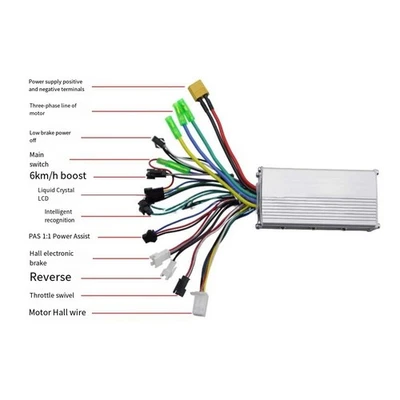 LCD Display Electric Bike Brushless Controller Kit 36V 48V 60V 500W for Safety - Imagen 1 de 4