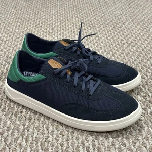OLUKAI Punini Lace Up Casual Men’s Shoes Navy Blue Green Bamboo US Size 11 - Picture 1 of 8