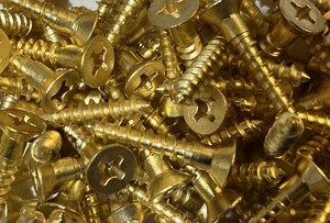 Lote de 95 - #12 x 1-1/4" Latón Phillips Cabeza Plana Madera Tornillos 202887 - Imagen 1 de 2