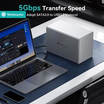 Yottamaster 5 Bay USB 3.0 5Gbps Hard Drive Enclosure For 2.5/3.5" SATA HDD SSD - Image 1 of 4