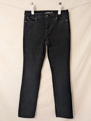 Lauren Ralph Lauren Black Label Pants Womens 8 Corduroy Straight Leg Black - Image 1 of 4