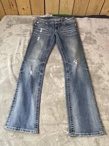 Stivaletto Miss Me borchie JW5383B blu denim donna jeans effetto invecchiato taglia 30 - Foto 1 di 14