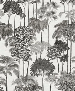 Papel pintado AS Creations Cube Palm 79162-5 negro sobre blanco - Imagen 1 de 7