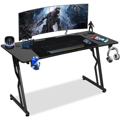 Gaming Schreibtisch 120/140cm Gamingtisch Computertisch Tisch mit LED Gamer RGB - Bild 1 von 4