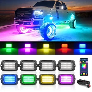 MICTUNING Q1 RGB+IC Rock Lights Chasing Color 8/12/16/20 Pods LED Underglow Lamp - Bild 1 von 57
