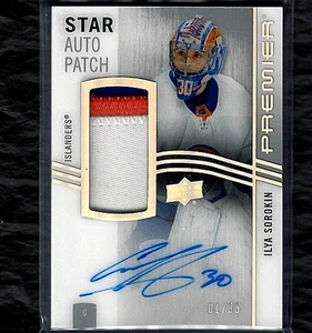 2023-24 PREMIER HOCKEY ILYA SOROKIN NY ISLANDERS STAR ON-CARD AUTO PATCH 01/35 - Picture 1 of 2