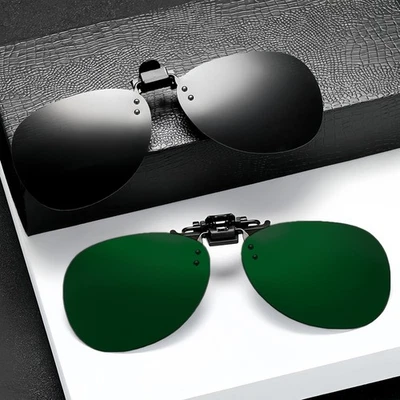 Lunettes de soleil polarisées à clipser pour lunettes de prescription lunettes antireflet rabattables - Photo 1/4