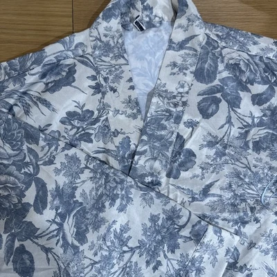 Pottery Barn шелковистый халат средний/большой щавель синий туалет монограмма «C» - Изображение 1 из 4