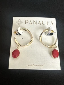 Panacea Charmed/ Twisted Creolen/ Rubin/ Rubin/ Gold/ Ohrringe  - Bild 1 von 2