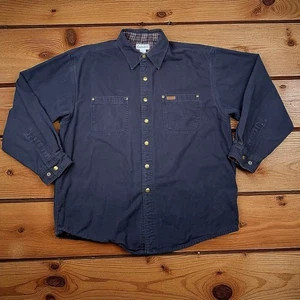 Giacca camicia tela foderata flanella blu navy uomo Carhartt vintage grande - Foto 1 di 8