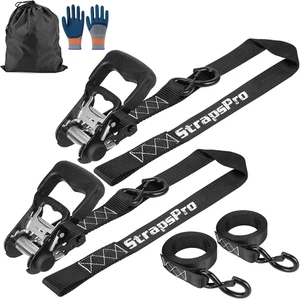Ratchet Straps, 1.5'' X 10FT - 4400Lb Break Strength Tie down Strap Ratchet Heav - Picture 1 of 16