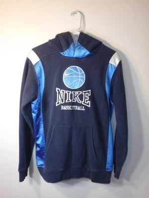 NIKE Basketball Navy Blue Embroidered Hoodie Sweatshirt Youth Boy's  XL 18/20 - Image 1 of 3