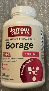 Jarrow Formulas Borage Seed Oil 1,200 mg, 120 Softgels, Cold Press, 07/25 - Picture 1 of 4