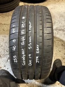 1x 255 40 18 99Y Goodyear Eagle F1 Asymmetric 3 Runflat ⭐️ Rating DOT 2019 5.5mm - Picture 1 of 7
