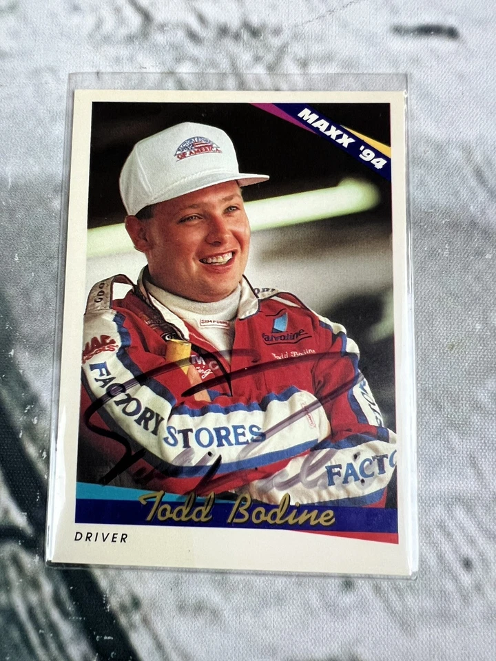 TODD BODINE NASCAR 1994 MAXX Racing Auto Autographed Signed #75 Card - Image 1 of 2