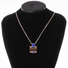 Hermes H Necklace Rose Gold / Blue Rose Gold Chain necklace Rose Gold Blue