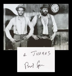 Bud Spencer (1929-2016) - Rare carte dédicacée en personne + Photo - Paris 2001 - Foto 1 di 3