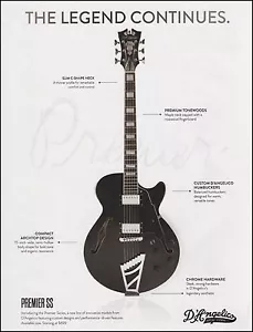 2016 D'Angelico Premier Series SS guitarra anuncio original impresión de anuncio - Imagen 1 de 3