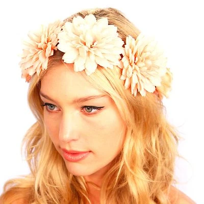 Kristin Perry Coral Flower Wreath Headband Floral Crown  - Image 1 of 2