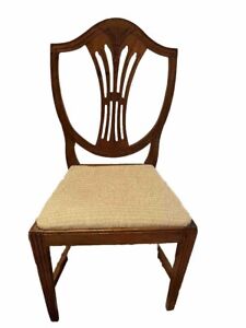 Antique American Hepplewhite Maple Side Chair w Upholstered Seat
