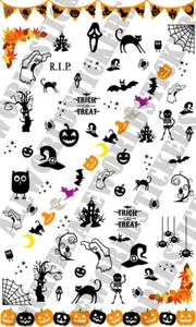 Foglietto Water Decals Halloween ADESIVI STICKERS UNGHIE NAIL TRANSFER Zucca - Imagen 1 de 3
