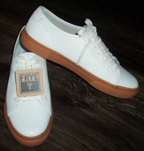 NWT FRYE Gia Ivory/Bone LEATHER Lace-Up Sneakers Shoes Women's 8M 8 M - Picture 1 of 13