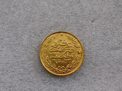 Moneda de oro 100 Kurush de Turquía 1909 (1327 AH) brillo AU+ Foto 1 de 4
