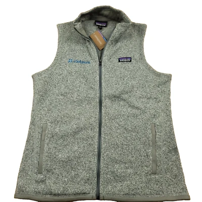 NEW Patagonia Womens L Better Sweater Vest Birch White Full Zip Company Logo 2 - Image 1 of 4