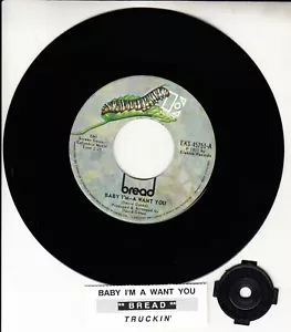 BREAD Baby I'm A Want You 7" 45 rpm vinyl record + juke box title strip - Picture 1 of 1