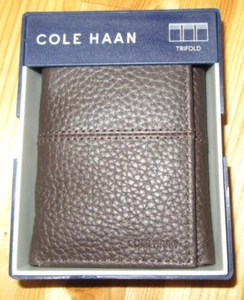 Billetera Cole Haan Cuero Marrón Chocolate Triple Nueva en Paquete BONITA - Imagen 1 de 5