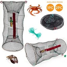 2 x CRAB TRAP NET CRAB PRAWN SHRIMP CRAYFISH LOBSTER EEL BAIT FISHING POT BASKET