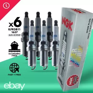 6PC Genuine Laser Iridium Spark Plug 1637 ILFR5B11 For Hyundai Genesis Santa NGK - Picture 1 of 6