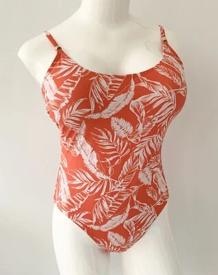 NEW F&F Orange Palm Print Swimsuit UK 20 - Image 1 of 3