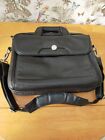 Dell Black Leather Laptop Tablet Padded Bag Shoulder Strap executive briefcase