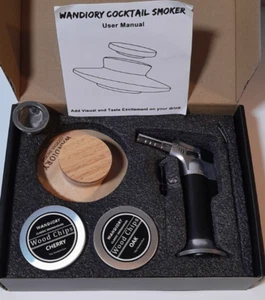 Luxury Cocktail Smoker Kit With Torch & 4 Wood Flavors-Open Box New - Picture 1 of 3