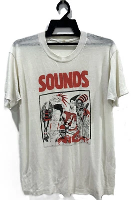 CAMISETA VINTAGE AÑOS 80 1983 REVISTA SOUNDS EDICIÓN LIMITADA LÁPIZ SAVAGE PUNK ART Foto 1 de 3