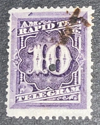 Travelstamps: 1881 US STAMP SCOTT 1T4 "Rapid Tel Telegraph Numeral 10”, 10 CENT - Image 1 of 4