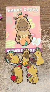 Happy Capys Blind Emaille Pins offen - Capybara - Bild 1 von 11