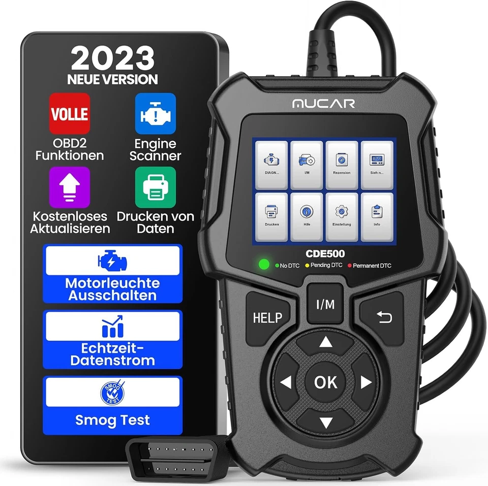 2023 MUCAR CDE500 Profesional OBD2 Dispositivo de diagnóstico Herramienta Coche Escáner EOBD Code Reader ECM