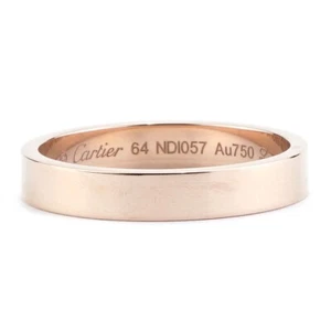 Cartier C de Cartier 4mm Wedding Band 18K Rose Gold Ring Size 64 With Box & Card - Picture 1 of 4