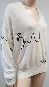 Maglione maglione maglia fine BIMBA Y LOLA panna 100% lino fantasia multicolore - Foto 1 di 10