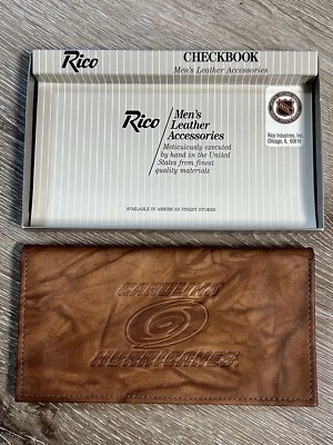 Carolina Hurricanes NHL Licensed Rico Checkbook Holder Embossed Leather New - Image 1 of 4