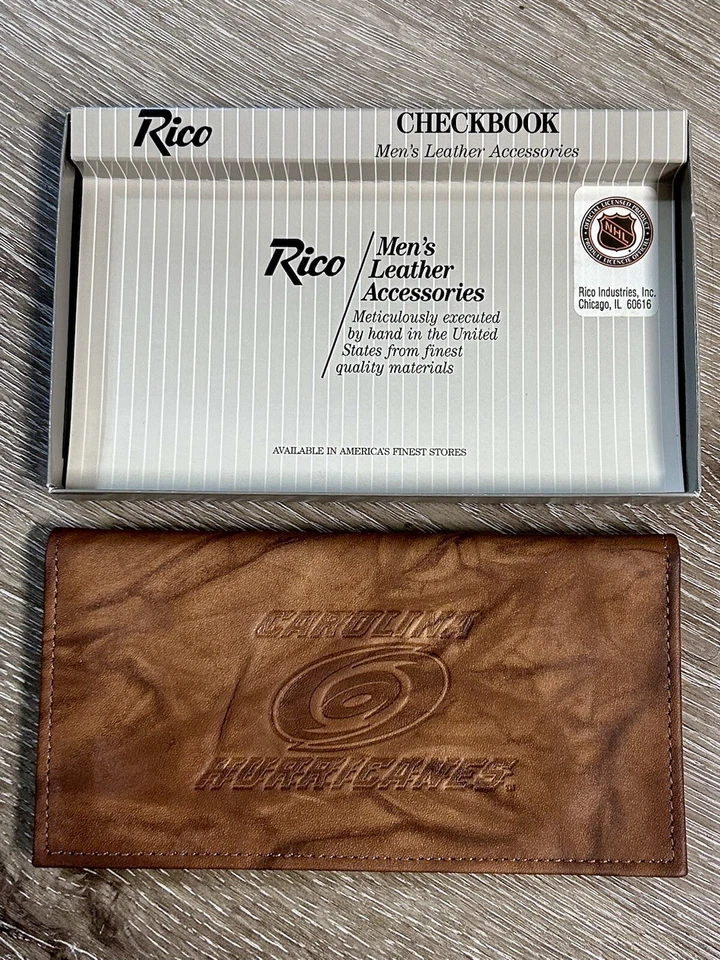 Carolina Hurricanes NHL Licensed Rico Checkbook Holder Embossed Leather New - Image 1 of 4