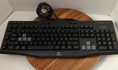 Logitech G105 Model Y-U0013 Wired Gaming Keyboard Black/Red USB Blue LED - Image 1 of 4