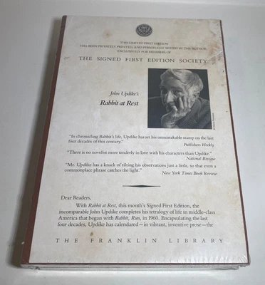 John Updike Rabbit at Rest Franklin Library Signed First Edition SEALED - Image 1 of 4