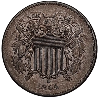 1864 TWO CENT LARGE MOTTO-FINE+, DETAILS-FREE USA SHIPPING - Image 1 of 2