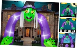 10 FT Halloween Inflatable Decorations Outdoor,Blow up Witch Archway Arch-Witch - Picture 1 of 7